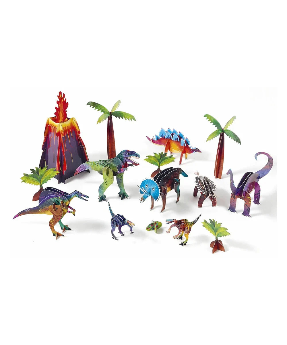 Boîte du coffret créatif pour enfant Mon coffret d'artiste mes dinosaures à construire illustré par Maude Guesne