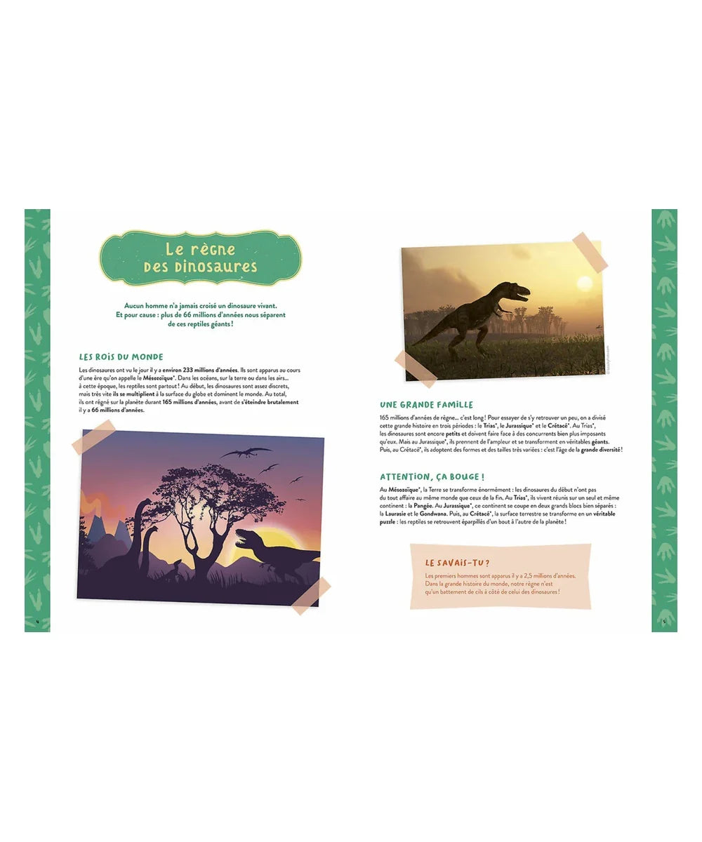 Boîte du coffret créatif pour enfant Mon coffret d'artiste mes dinosaures à construire illustré par Maude Guesne