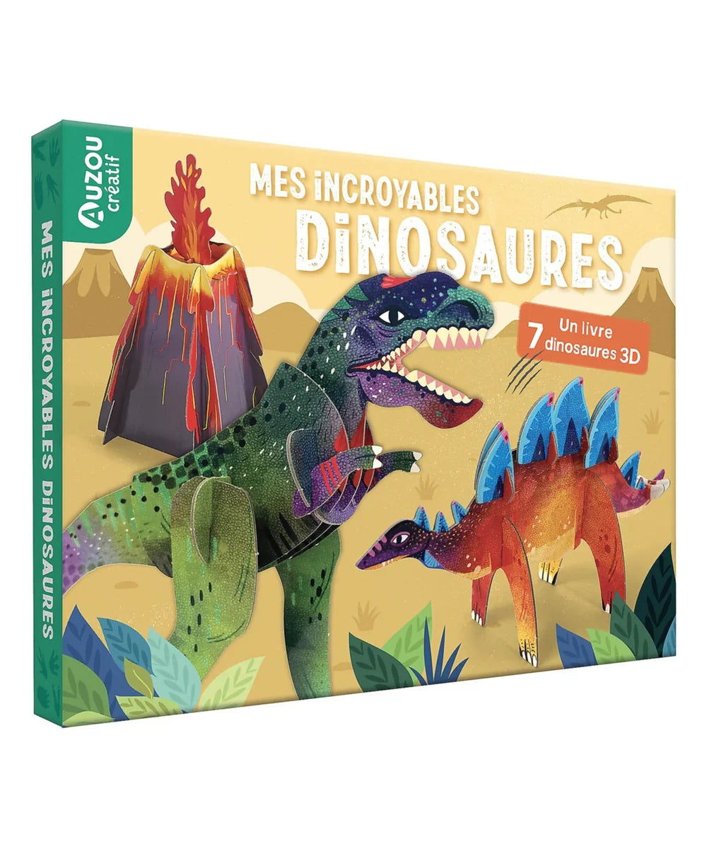 Boîte du coffret créatif pour enfant Mon coffret d'artiste mes dinosaures à construire illustré par Maude Guesne