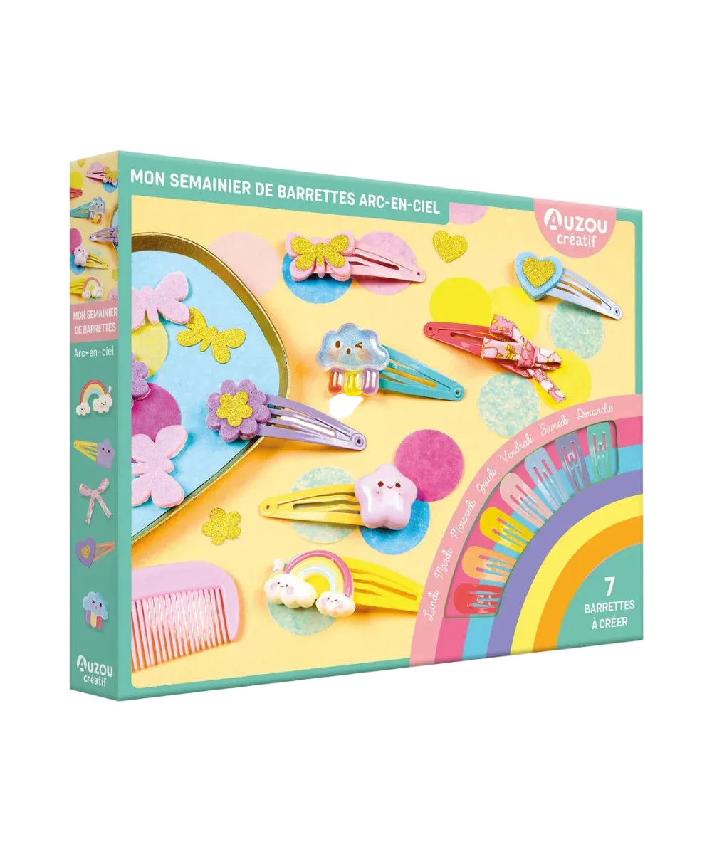 Mon Coffret d'Artiste - Mon Semainier de Barrettes Arc-en-ciel de Auzou