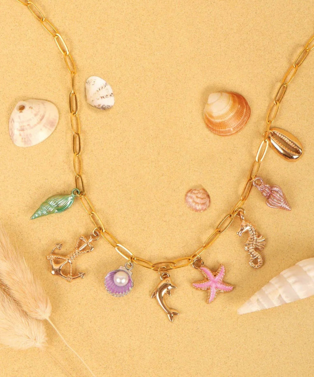 Coffret diy creation bijou enfant collier a personnaliser avec medailles emailles auzou