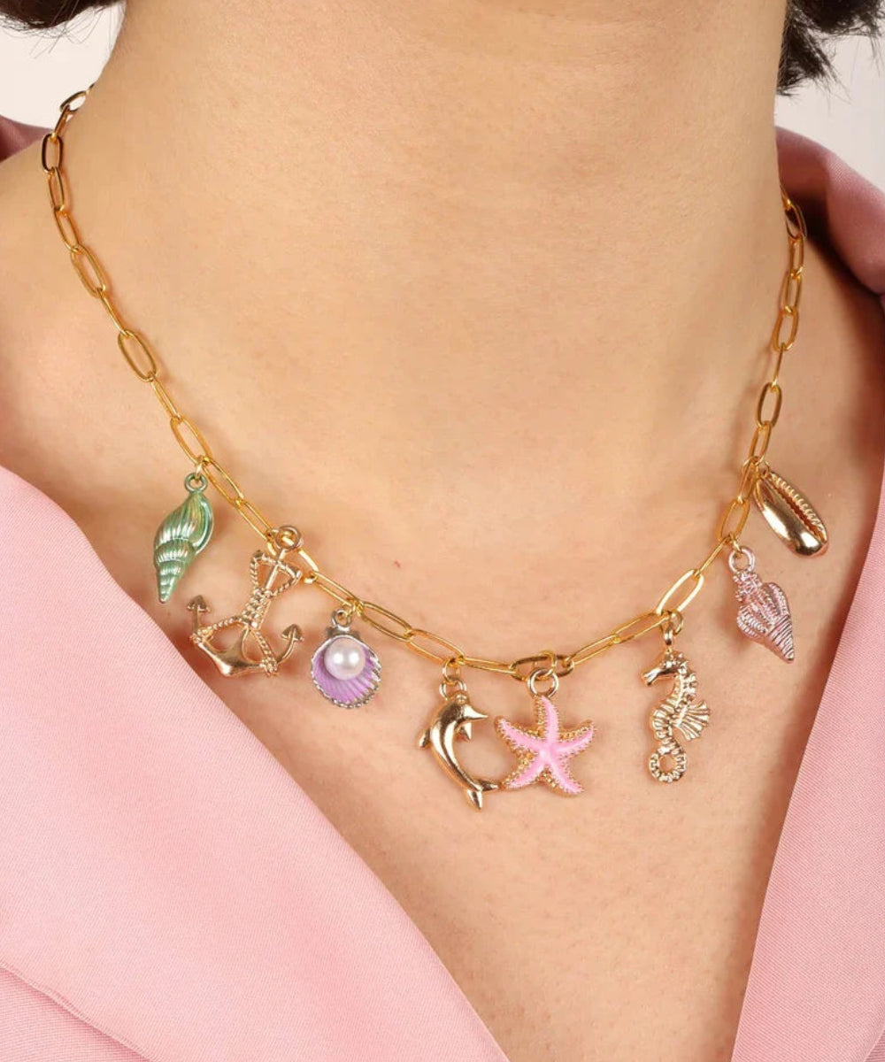Coffret diy creation bijou enfant collier a personnaliser avec medailles emailles auzou