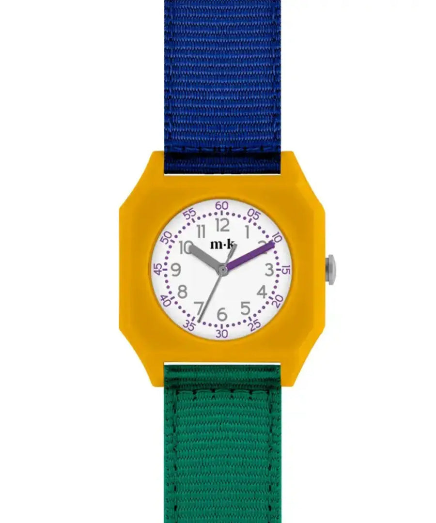 Montre adulte et enfant Banana Haven de la marque française Mini Kyomo sur fond blanc
