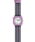 Montre vintage enfant et femme avec bracelet en nylon et cadran pedagogique mini kyomo.
