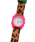 Montre pour enfant ou adulte avec bracelet à imprimé léopard et cadran coloré Mini Kyomo en collaboration avec Taxi Brousse