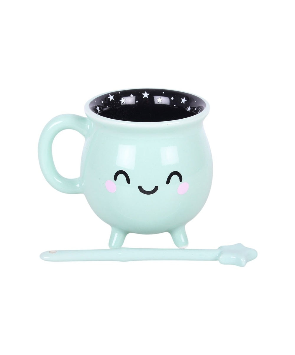 Mug Chaudron vert menthe et cuillère baguette de la sélection Merci Léonie en détail ou en situation