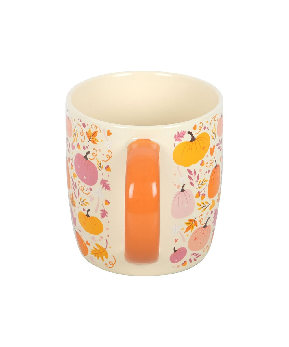 Mug Citrouilles roses et orange de la sélection Merci Léonie en détail ou en situation