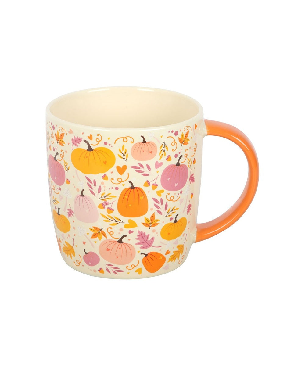 Mug Citrouilles roses et orange de la sélection Merci Léonie en détail ou en situation
