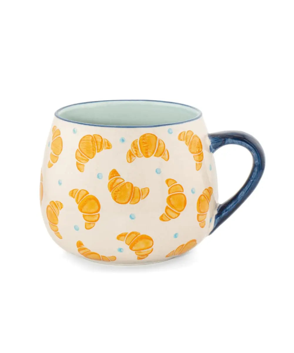 Mug en grès avec des motifs de croissants et réalisé par la marque Sass & Belle