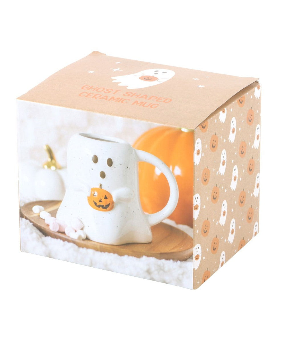 Mug fantôme avec citrouille de la marque Something Different, dans son coffret illustré