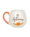 Mug Hello Autumn sélection Merci Léonie, sur fond blanc, vue de face