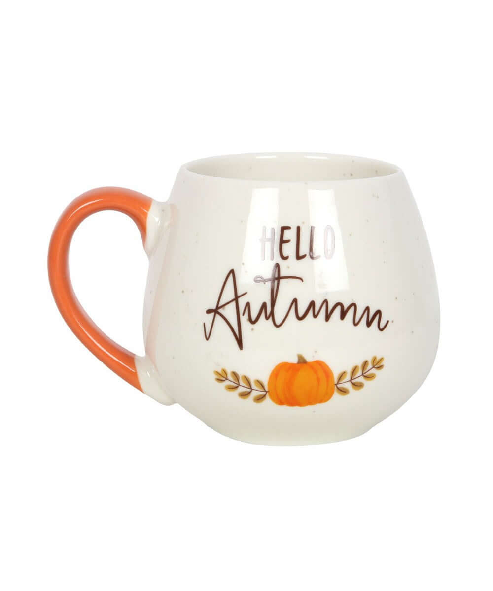 Mug Hello Autumn sélection Merci Léonie, sur fond blanc, vue de face