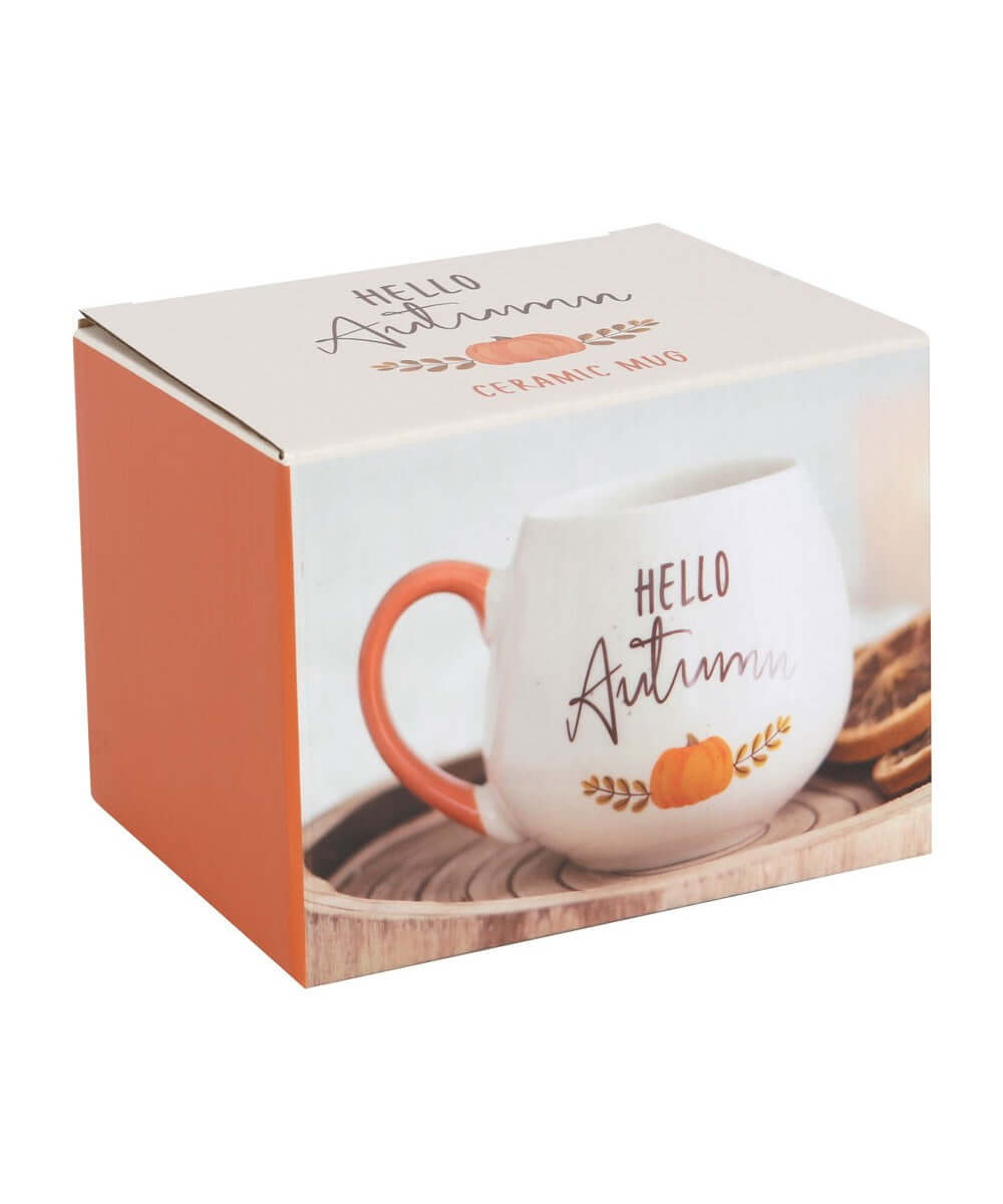 Mug Hello Autumn sélection Merci Léonie, dans son coffret illustré