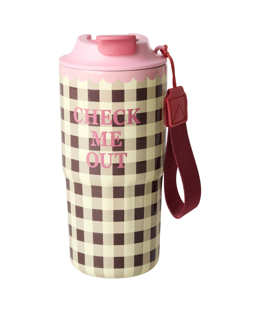 Mug isotherme Check Me Out de Rice sur fond blanc