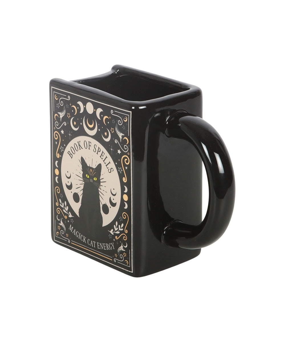 Mug d'Halloween en forme de Livre de sorts Chat noir 