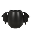 Mug noir ailes de chauve-souris de la marque Something Different, sur fond blanc, vue de face