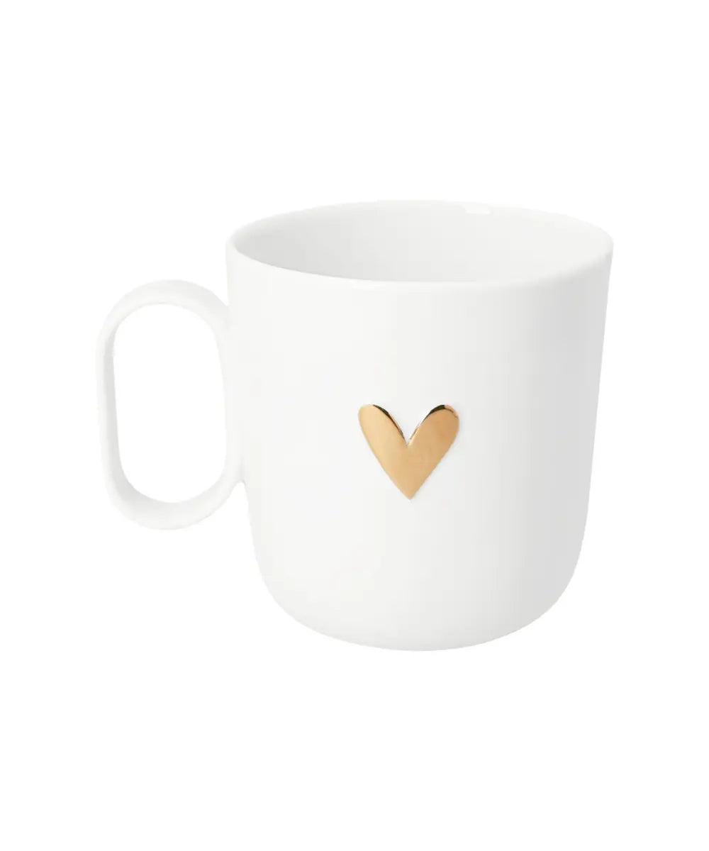 Mug en porcelaine blanche dad rader avec coeur dore et motif en relief.