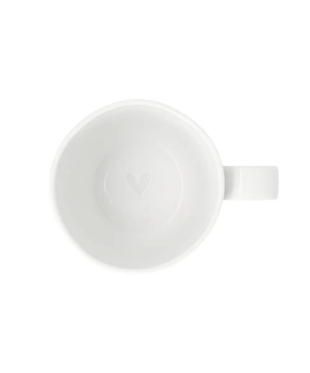 Mug en porcelaine blanche dad rader avec coeur dore et motif en relief.