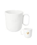 Mug en porcelaine blanche dad rader avec coeur dore et motif en relief.