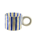 Mug Rodi 380 mL rayures bleu et jaune sélection Merci Léonie