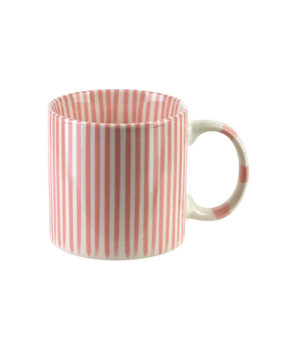 Mug Ronnie 380 mL rayures roses sélection Merci Léonie