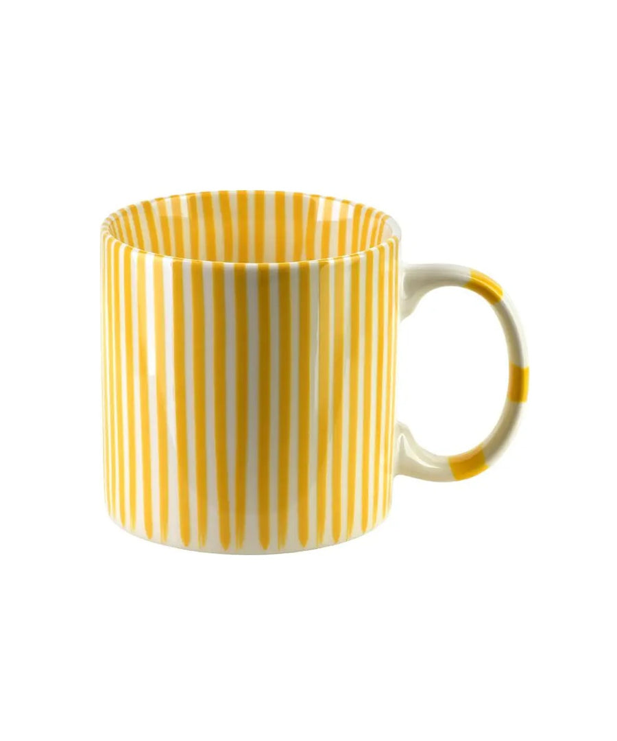 Mug Ronnie 380 mL rayures jaunes sélection Merci Léonie