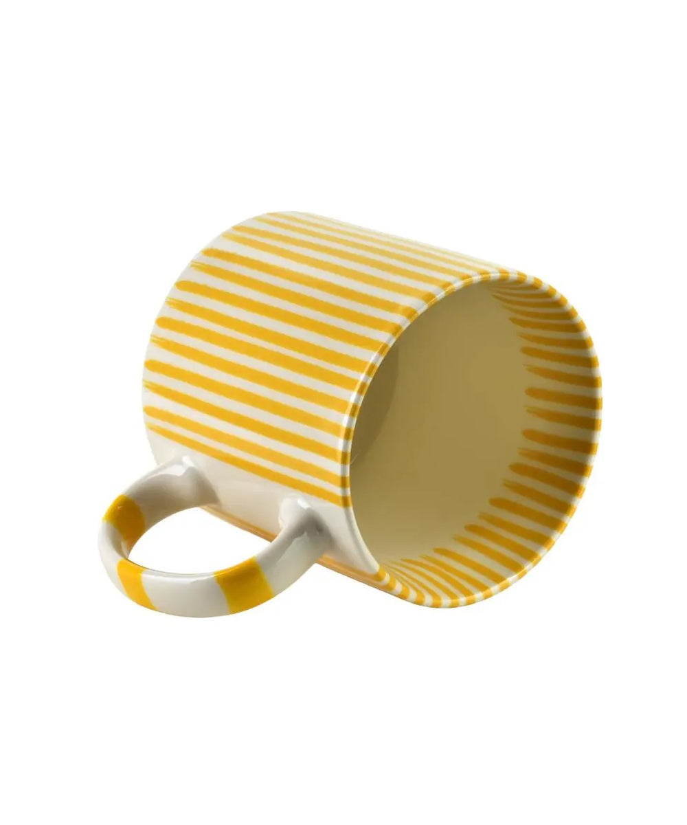 Mug Ronnie 380 mL rayures jaunes sélection Merci Léonie vue de côté