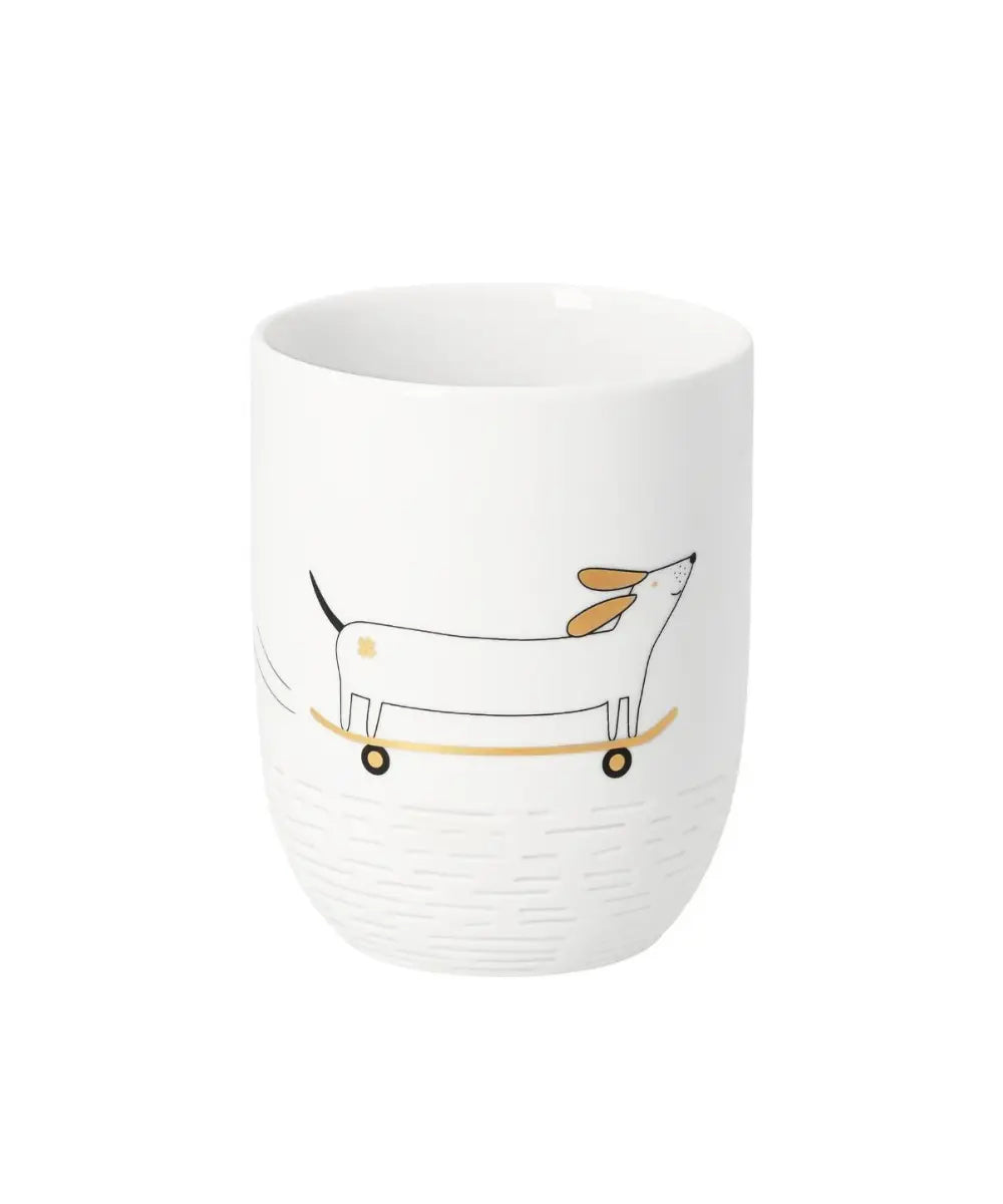 Mug en porcelaine Teckel skateboard | Räder