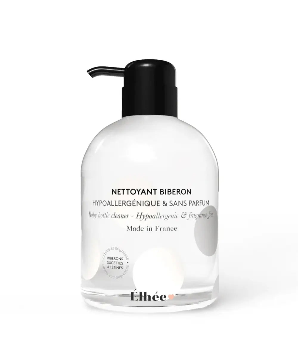 Nettoyant biberon et liquide vaisselle bebe elhee 500 ml avec flacon pompe.
