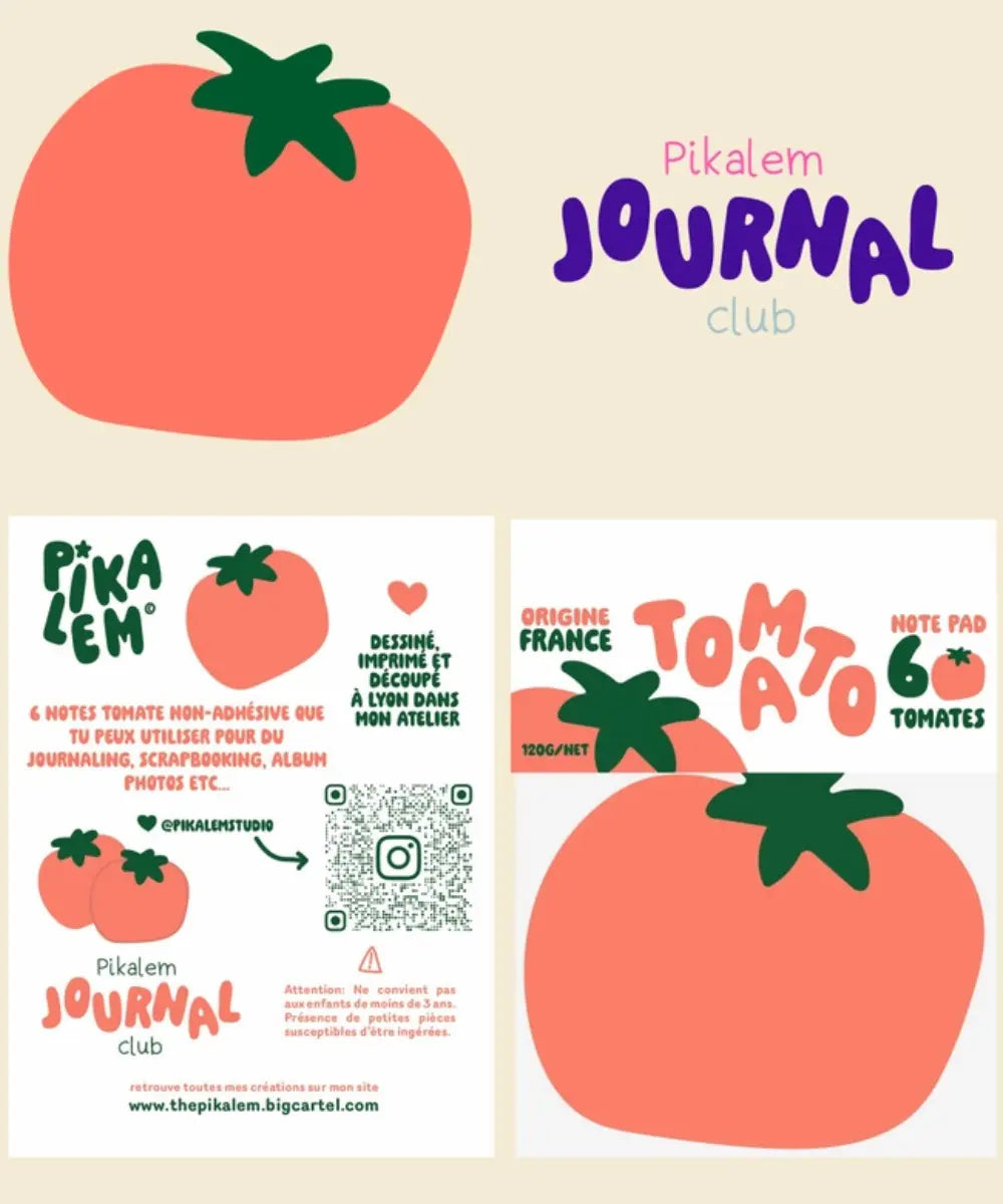 Notepad feuillets non adhesifs tomate fait main a Lyon Tomato Club