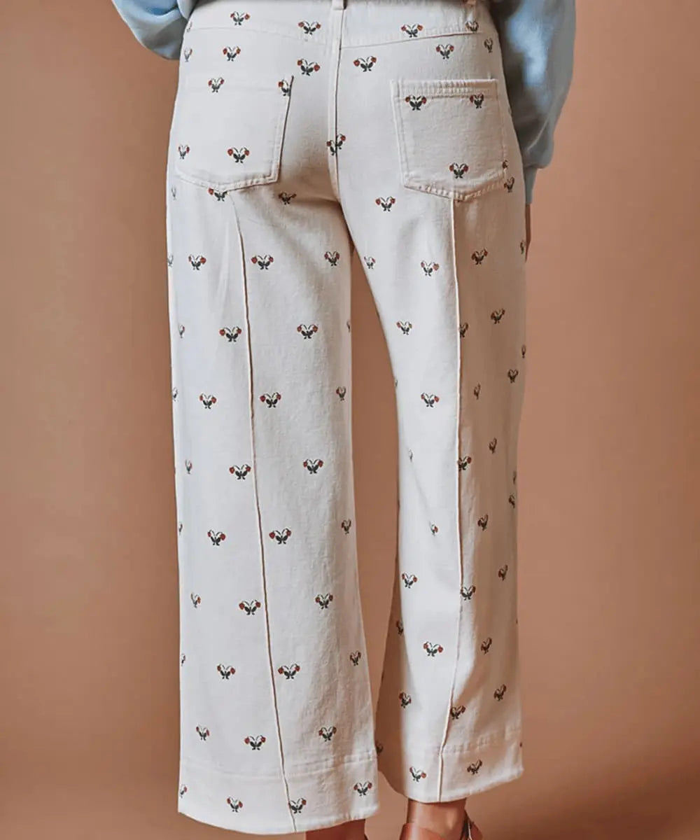 Photo portée et du dos du Pantalon Fraises de Emile et Ida