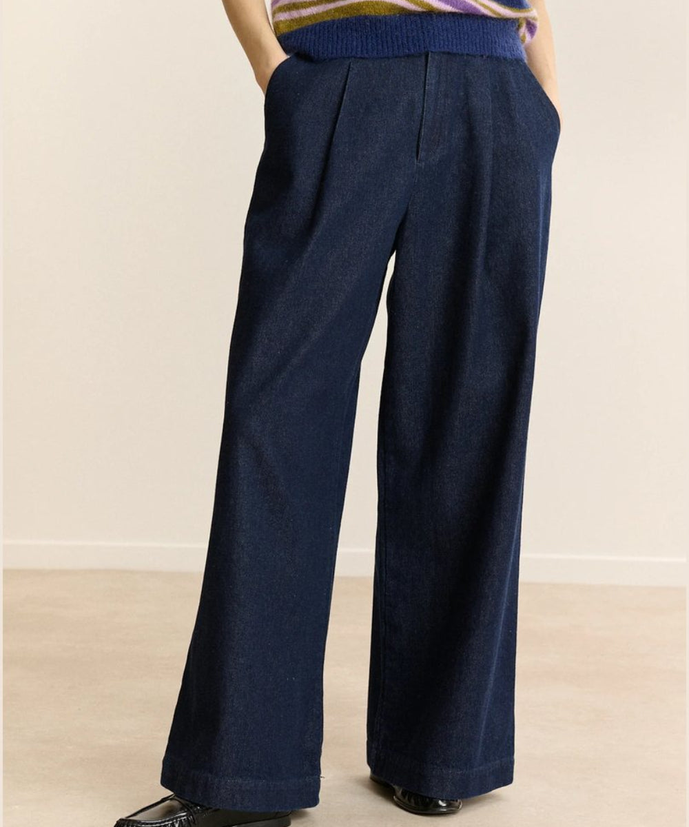 Pantalon large Voltaire Brut Garance Paris avec haut rayé