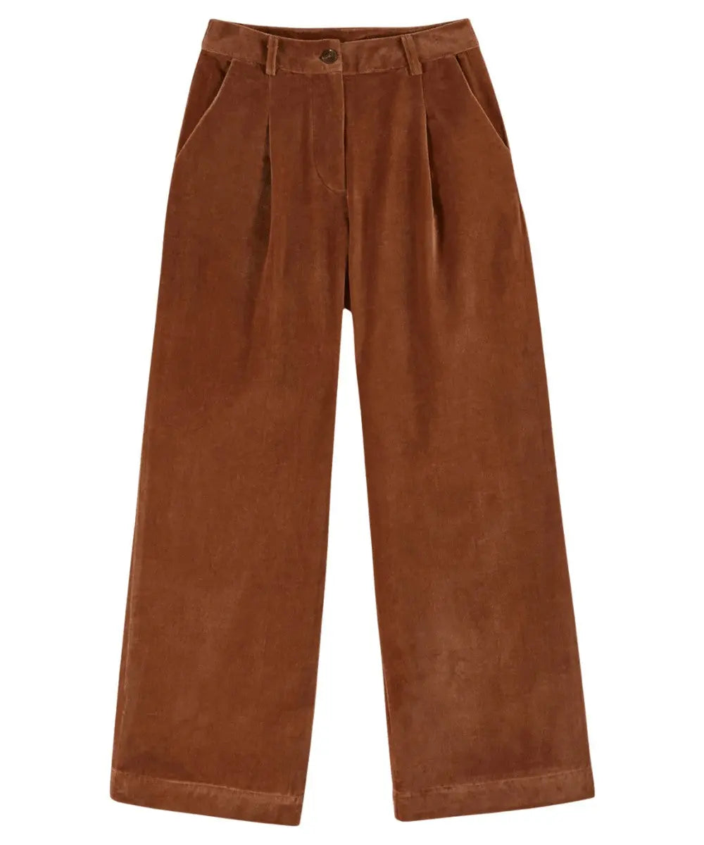 Pantalon Large Velours Pecan | Emile et Ida