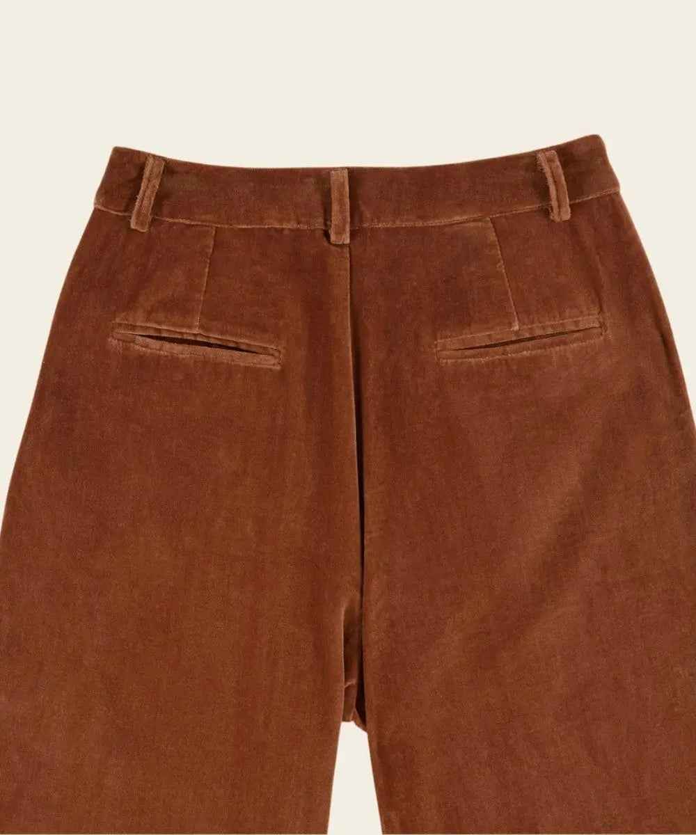 Pantalon Large Velours Pecan | Emile et Ida