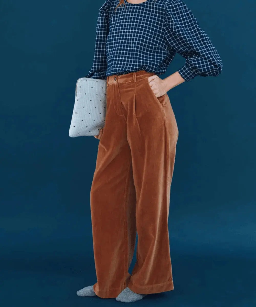 Pantalon Large Velours Pecan | Emile et Ida
