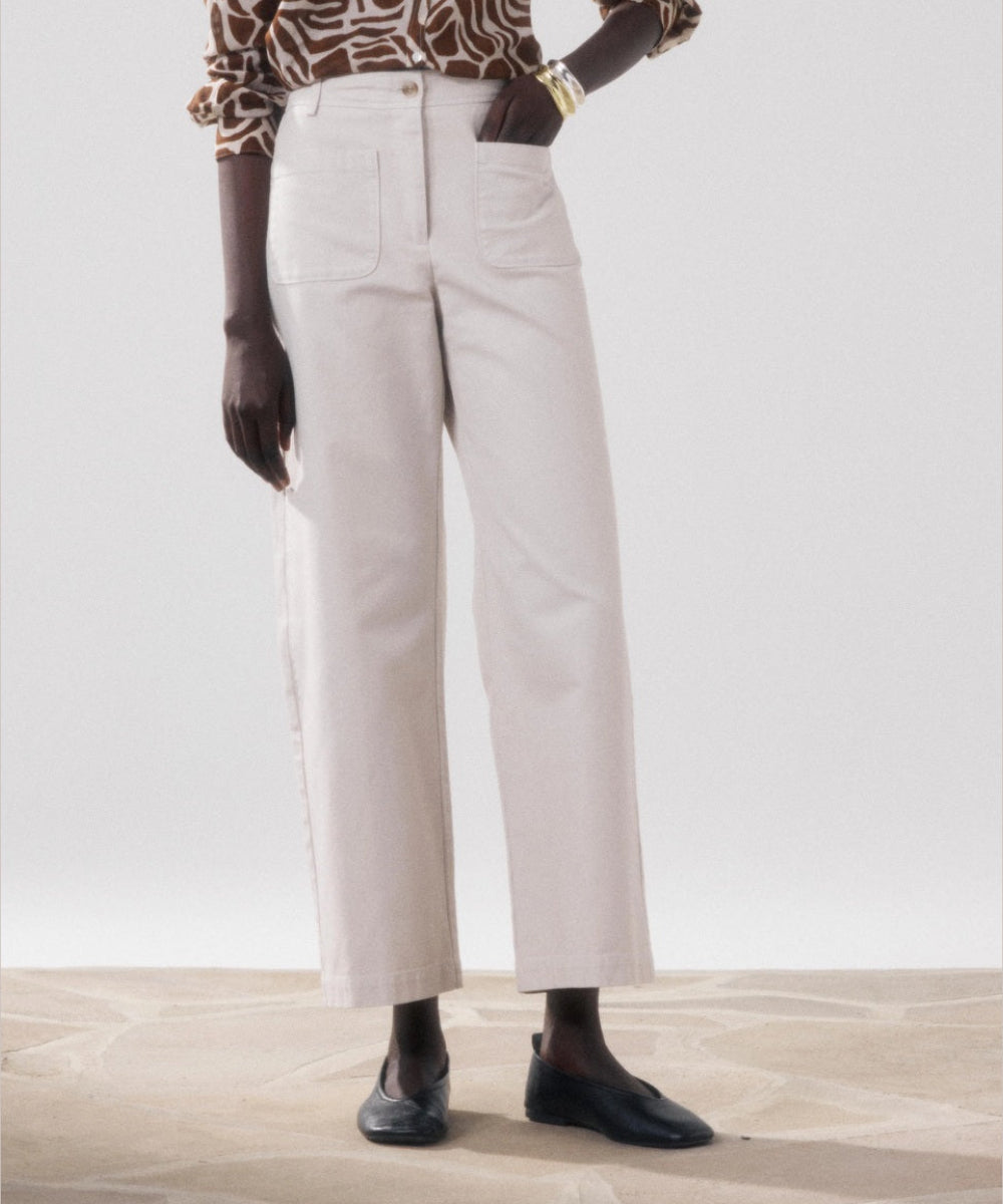 Détail du Pantalon Poli beige en coton de Hartford