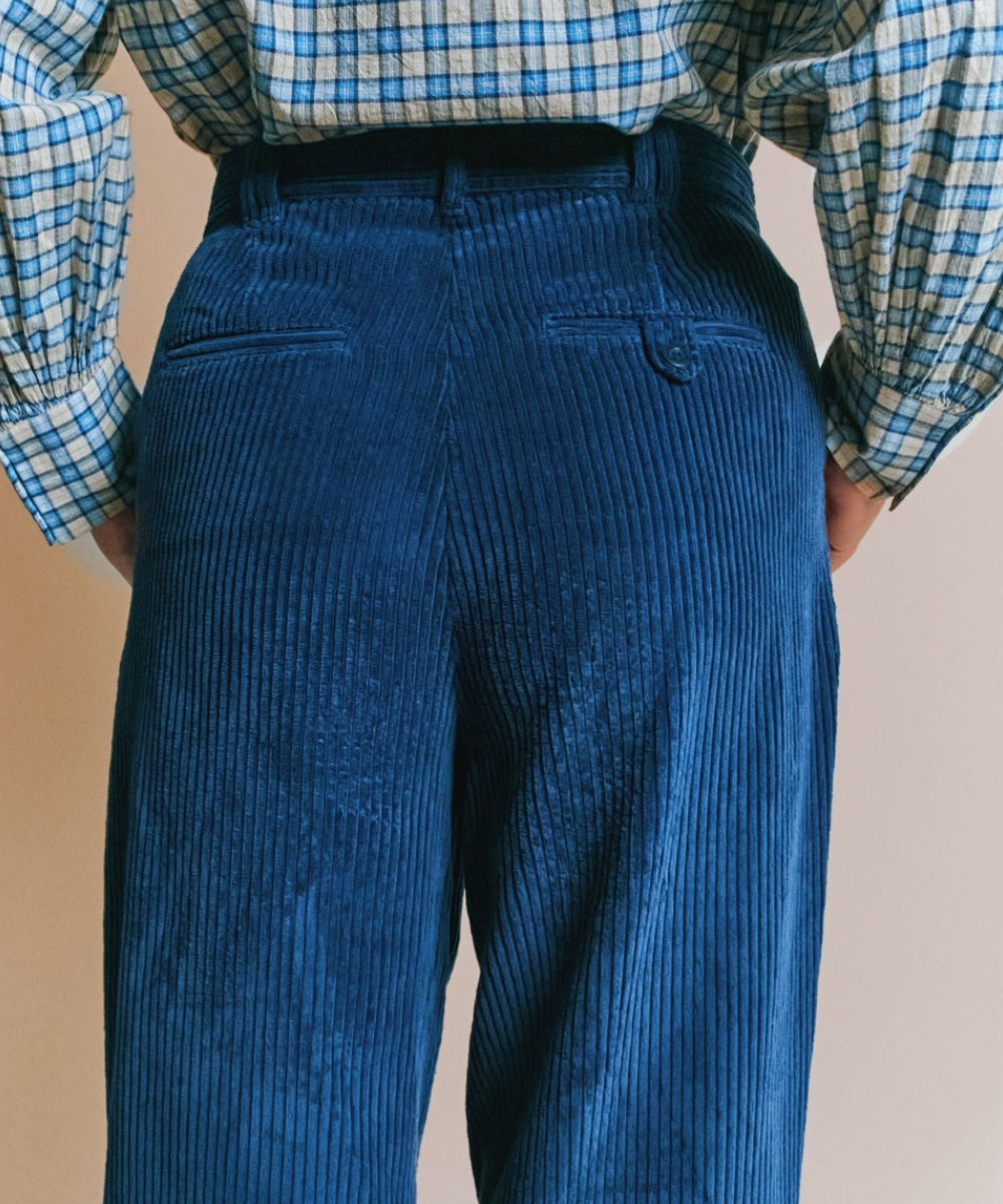 Pantalon Velours Cotelé Bleu de la marque Emile et Ida
