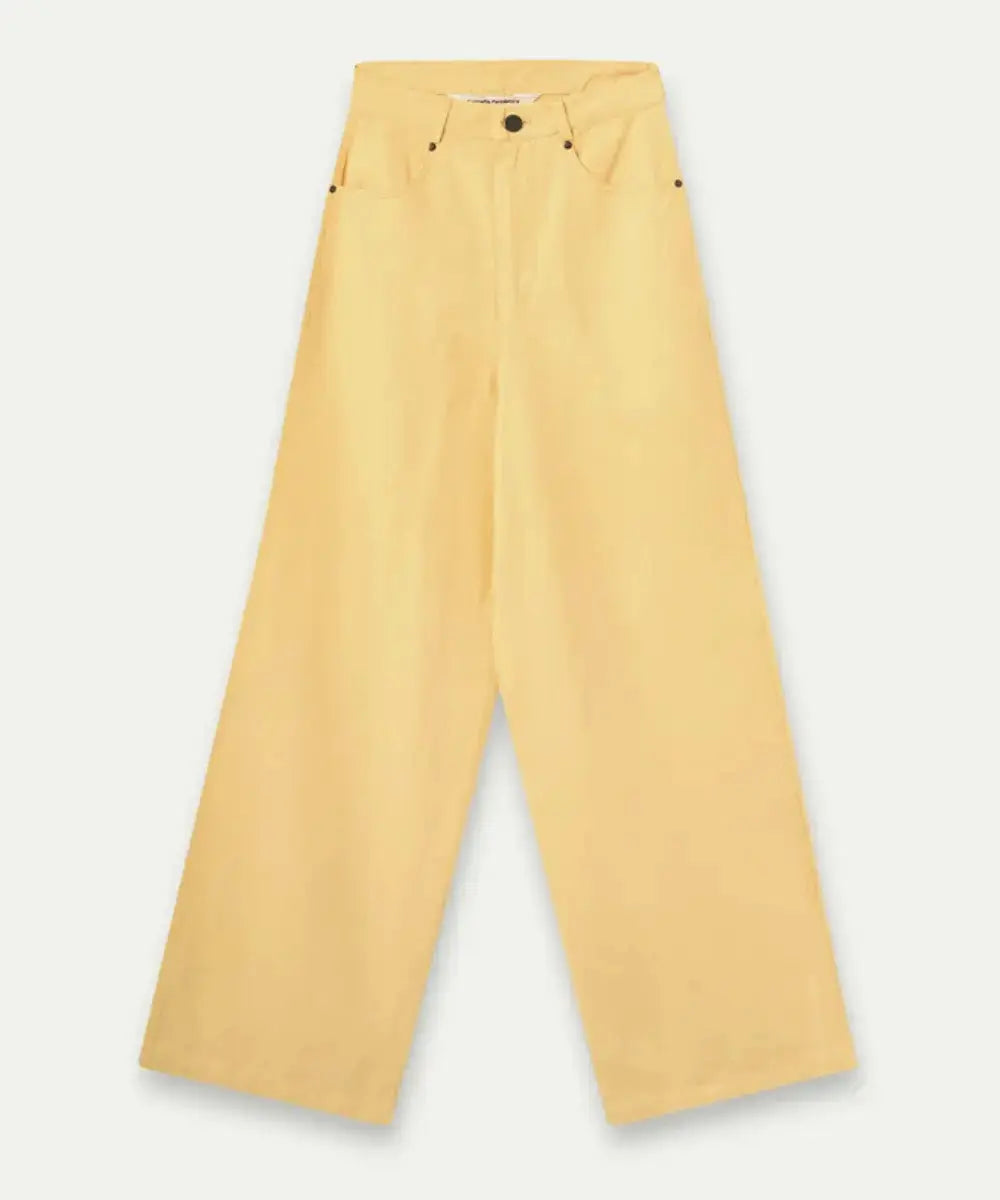 Pantalon Wide Leg Jaune pastel de la marque Compania Fantastica