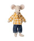 Papa souris Chemise à carreaux Maileg sur fond blanc