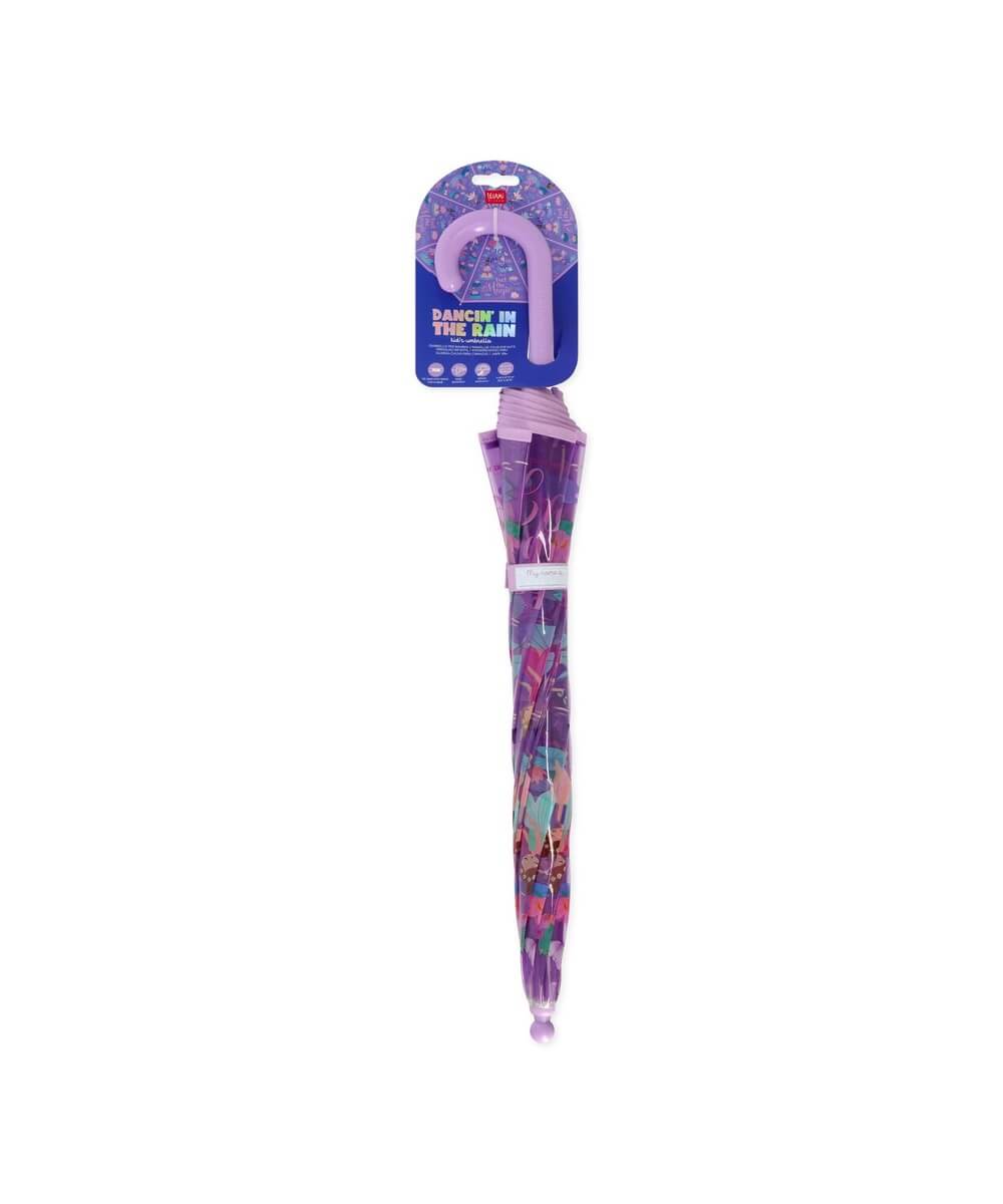 Parapluie enfant Fées de Legami fermé, présenté sur fond blanc