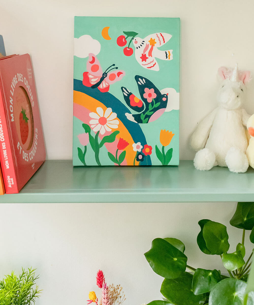 Peinture au numéro enfant Printemps de la marque La Petite Épicerie, en mise en scène
