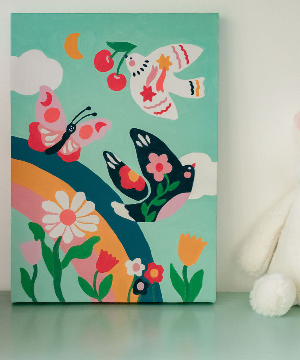 Peinture au numéro enfant Printemps de la marque La Petite Épicerie, en mise en scène