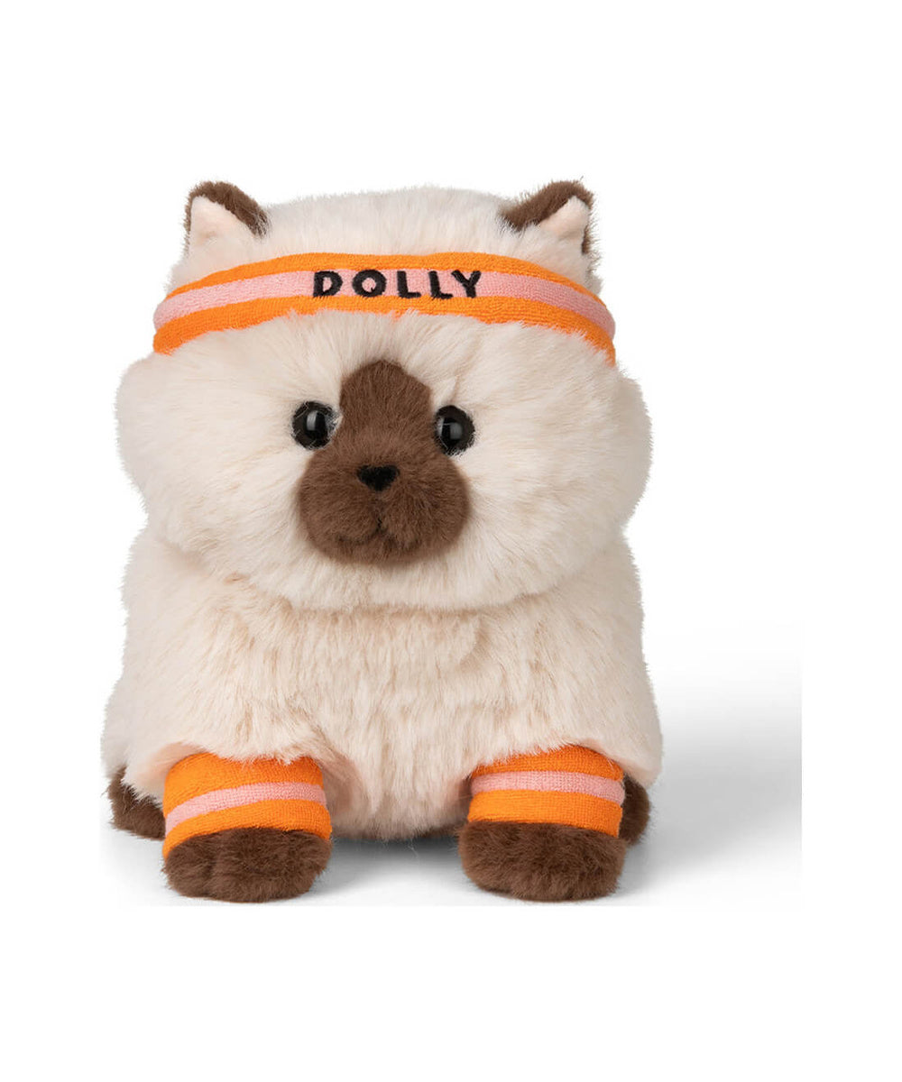 Peluche Chat Ragdoll Dolly 23 cm de Bon Ton Toys, de face avec son bandeau orange Dolly