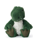 Peluche Crocodile Cornelio WWF 29 cm de Bon Ton Toys, assis de face, ventre clair et pelage vert