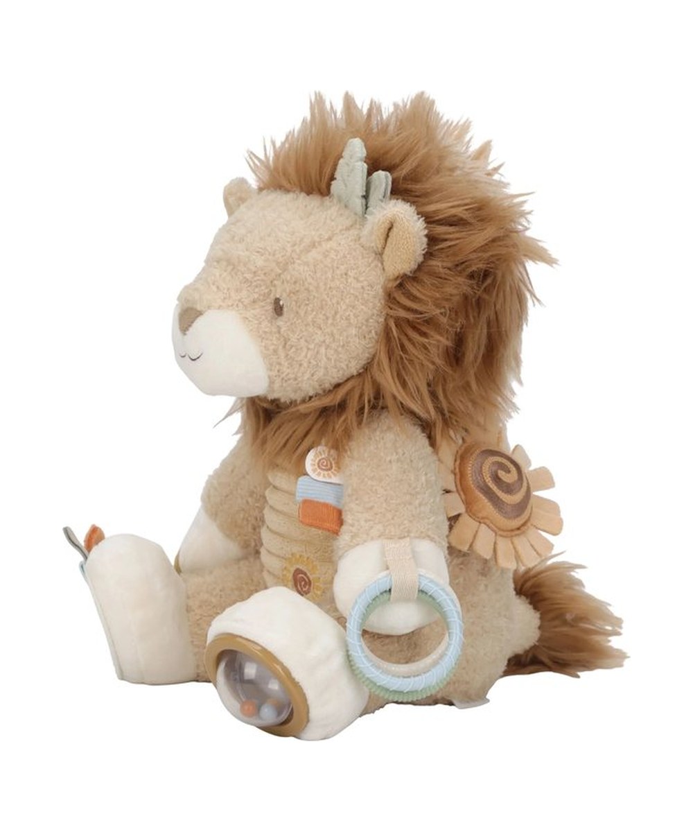 Peluche d'activités Lion Safari Friends Little Dutch, vue de profil sur fond blanc