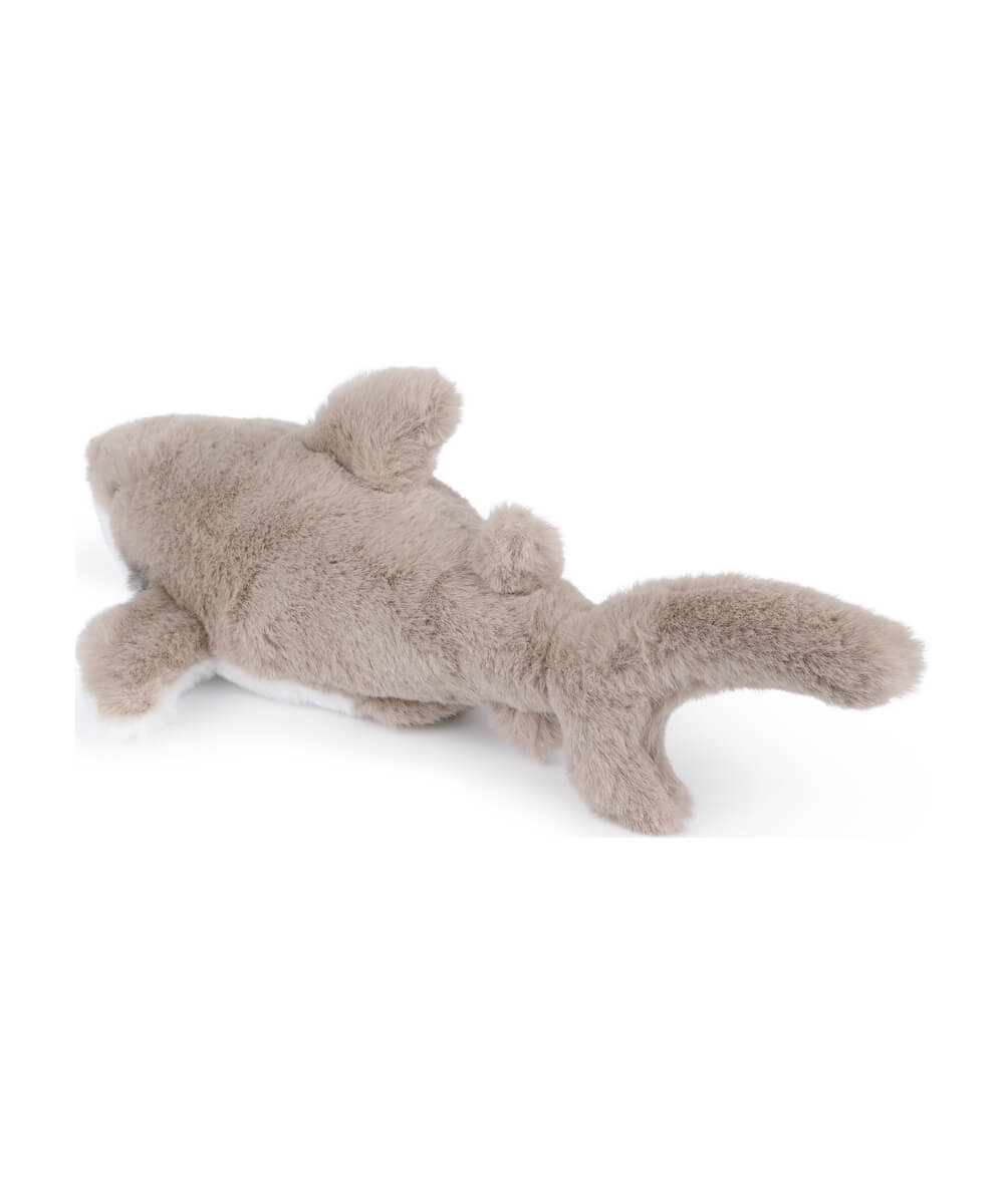 Peluche Grand requin blanc WWF 24 cm de Bon Ton Toys, vu du dessus sur fond blanc