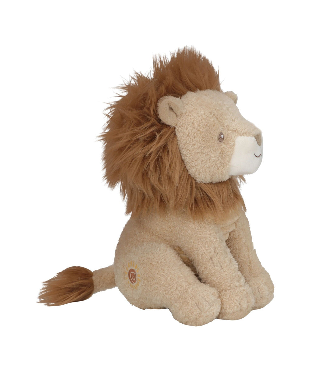 Peluche lion Safari Friends Little Dutch sur fond blanc, vue de profil