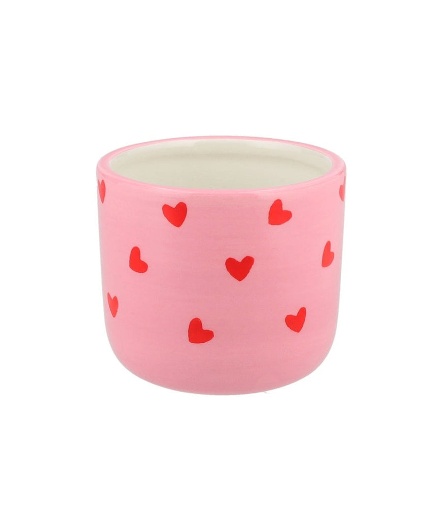 Petit cache-pot Artisan Cœurs rose de Gift Company