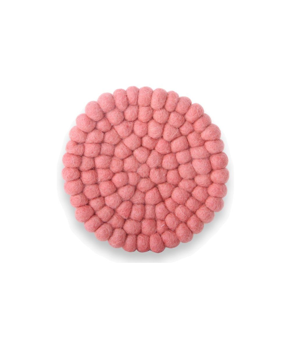 Petit dessous de verre rouge poudré - Lot de 2 de la marque Gry & Sif, sur fond blanc