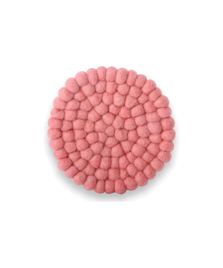 Petit dessous de verre rouge poudré - Lot de 2 de la marque Gry & Sif, sur fond blanc